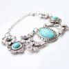 Graceful Faux Turquoise Floral Bracelet pour les femmes - Argent 