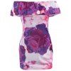 Charme Off-The-épaule moitié manches imprimé floral Dress - Ros et Violet S