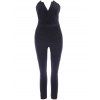 Combinaison en satin sans coude en V-Neck Solid Backless Women's 's Jumpsuit - Noir M