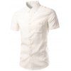 Plus Size Button-Bas manches courtes Slimming Men  's Shirt - Blanc 2XL
