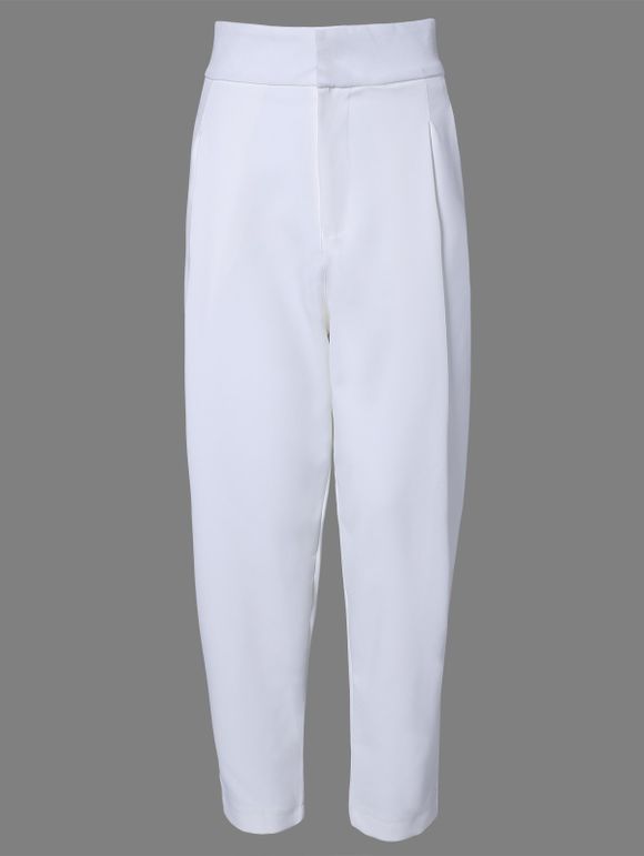 Femmes Simple  's Couleur unie Pocket Pants - Blanc L