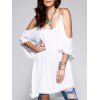 Femmes Simple  's Solid Color Cold Shoulder Dress - Blanc ONE SIZE(FIT SIZE XS TO M)
