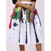 Fashionable Doodle Printing High-Waisted Skirt For Woman - Blanc XL