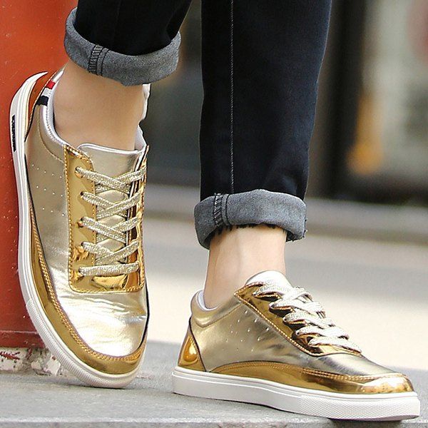 trendy shiny shoes