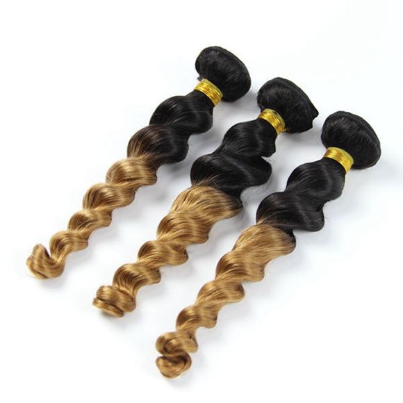 Élégant 1 Pcs mixte couleur lâche Vague femmes s '7A Virgin Brazilian Hair Weave - multicolore 28INCH