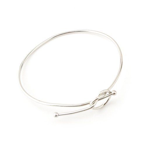 Trendy Solid Color évider bowknot Bracelet réglable pour les femmes - Blanc Argent 