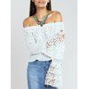 Off The Shoulder Crochet Garniture de Bell Blouse manches - Blanc L