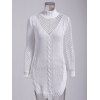 Long Sleeve Hollow Out Short Jumper Dress - WHITE S