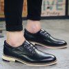 Trendy Tie Up and PU Leather Design Men's Formal Shoes - Noir 43