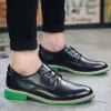Trendy Tie Up and PU Leather Design Men's Formal Shoes - Noir et Vert 42