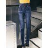 Bleach Wash Elastic Design Bouton femmes s 'Jeans - Bleu profond 28