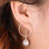 Paire de Simple Big Cercle Faux Boucles d'oreilles perles géométriques Goutte pour les femmes - Champagne 
