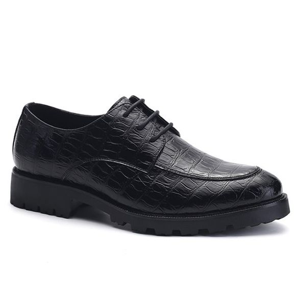 Stylish Black and Embossing Design Men's Formal Shoes - Noir 43