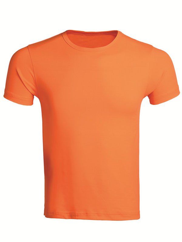 

Round Neck Short Sleeve Cotton Blends Men's T-Shirt, Orange