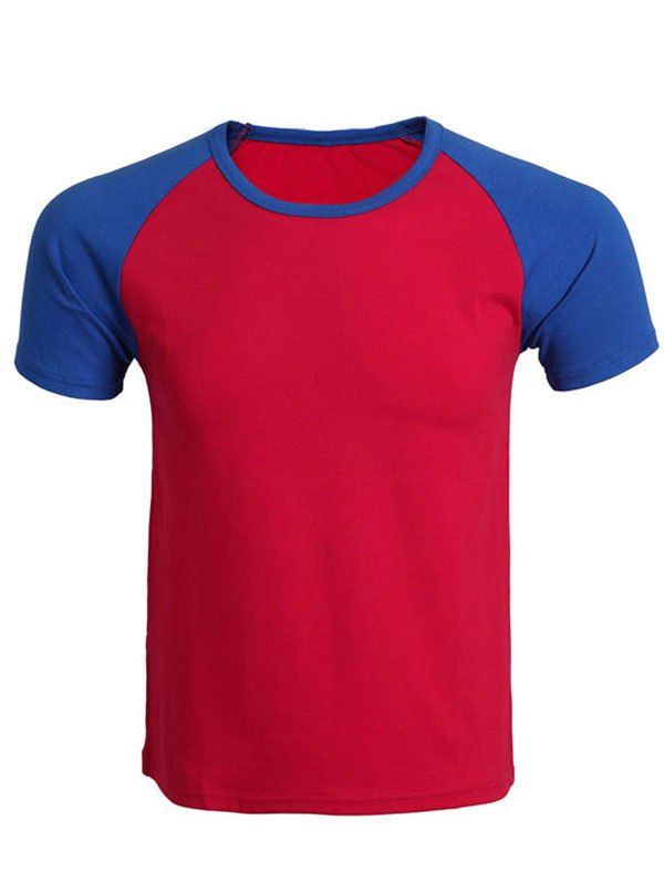 Футболка синими рукавами. Футболка с синими рукавами. Красно синяя футболка. Футболка с красными рукавами. Красная футболка с синими рукавами.