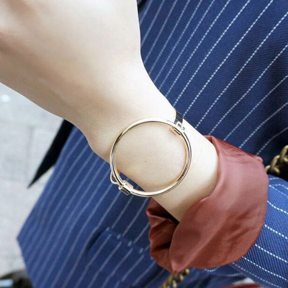 Brief style évider Big Cercle rond Solide Couleur du bracelet pour les femmes - d'or 