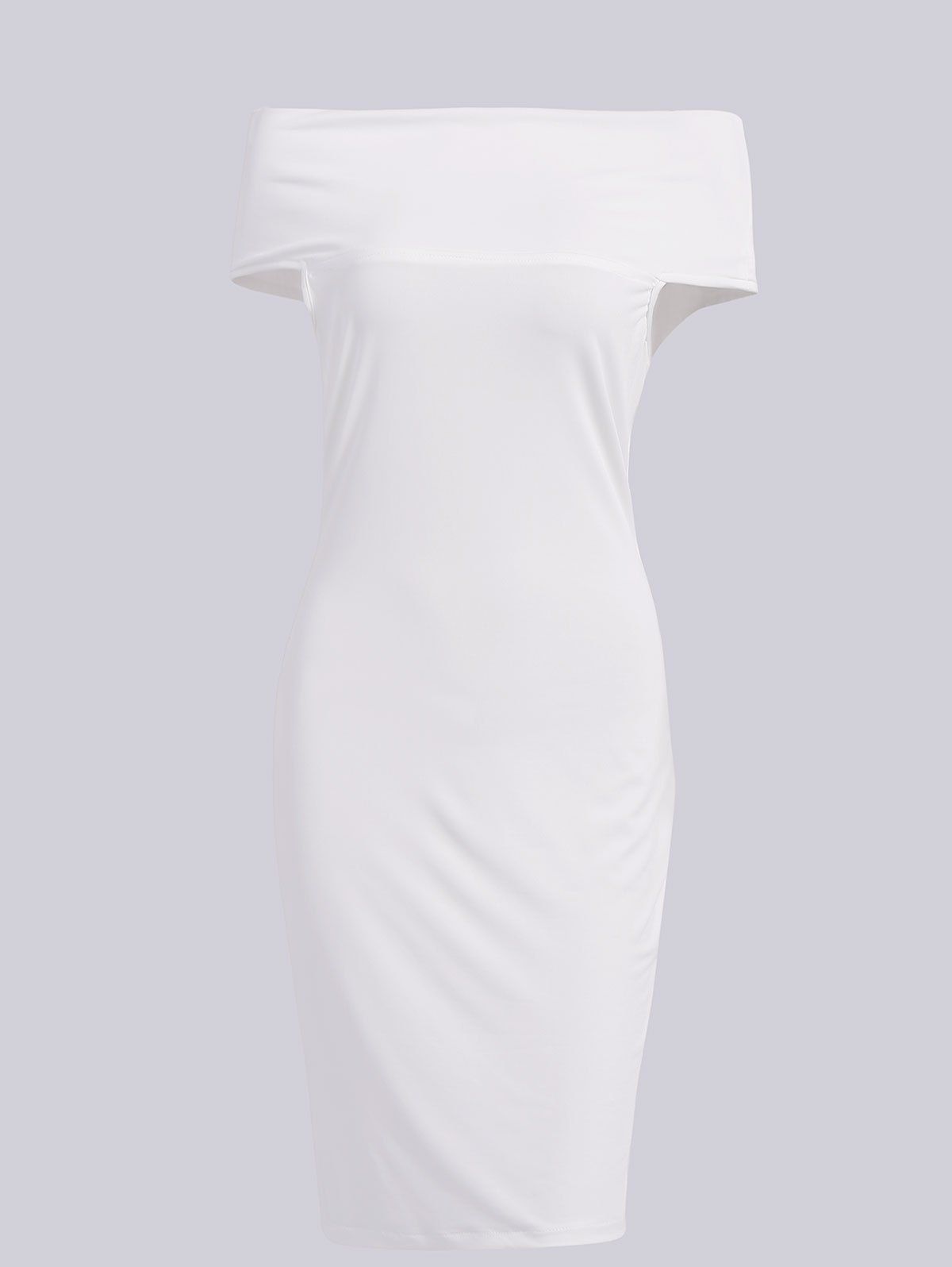 

Sexy Women's Off The Shoulder Knee-Length Short Sleeve Dress, White