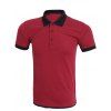 Splicing Polo T-Shirt Brief style Color Block For Men - Rouge L