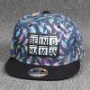 Cool Summer Plaid Letters Labelling Embellished Colorful Feather Pattern Baseball Cap - Bleu profond 