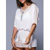 Bohême Style Embroidery Lace-Up Cover-Up - Blanc XL