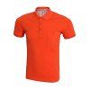 Sleeve Classic Pure Color Polo shirt pour les hommes court - Orange 2XL