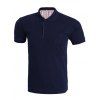 Sleeve Classic Pure Color Polo shirt pour les hommes court - Bleu Violet S
