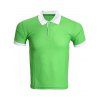 Color Block Spliced ​​col rabattu Men  's Polo T-Shirt - Pomme Verte L