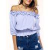 Graceful Off-The-Shoulder Ruffled Blouse For Women - Azur ONE SIZE