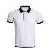 Color Block Splicing col rabattu Men  's Polo T-Shirt - Blanc M