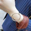 Brief style évider Big Cercle rond Solide Couleur du bracelet pour les femmes - d'or 