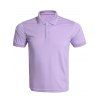 T-Shirt avec Col Rabattu de Couleur Unie pour Hommes - Violet clair 3XL