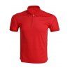 T-Shirt avec Col Rabattu de Couleur Unie pour Hommes - Rouge 3XL
