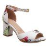 Trendy Ankle Strap and Perfume Bottle Printed Design Women's Sandals - Blanc 39