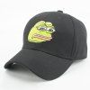 Fashion Big Cartoon Frog Head Embroidery Outdoor Black Baseball Hat - Noir 