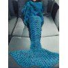 Handmade Knitted Mermaid Tail Design Blanket - BLUE 