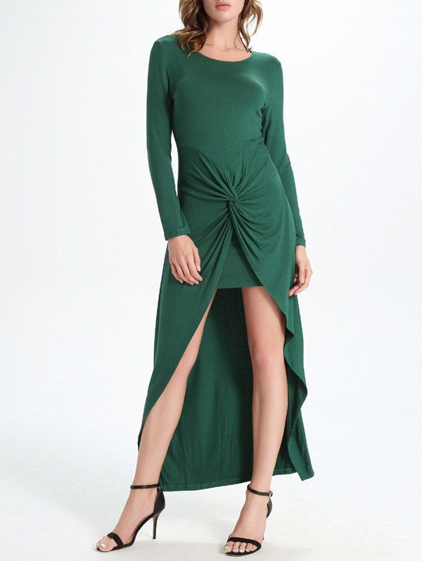 

Bodycon Front Asymmetric Dress, Green