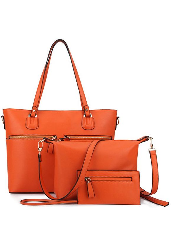 Zips Trendy et solide sac à bandoulière Color Design Femmes  's - Orange 