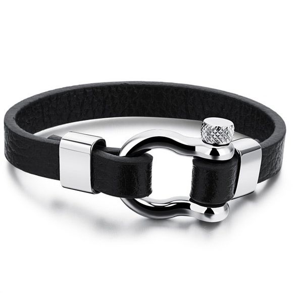 Trendy Horseshoe PU Bracelet en cuir pour les hommes - Noir 