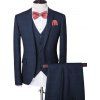 Plaid unique poitrine revers manches longues hommes d  'Three-Piece Suit (Blazer + Gilet + Pantalon) - Vert M