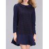 Manches Polka Dot longue queue de poisson robe de femmes élégantes - Bleu Violet 2XL