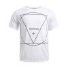 Motif géométrique T-shirt couleur unie - Blanc XL