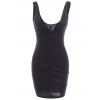 Sexy Plunging Neck Sleeveless Skinny Pure Color Women's Dress - Noir M