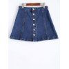 Simple boutonnage Denim Skirt - Bleu Toile de Jean M