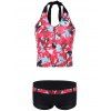 Chic Halter feuilles Sets Print Tankini - Rouge XL