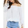 Doux Off-The-épaule en dentelle Patchwork Blouse - Blanc L