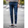 Boutons Design élégant effilochés Slim Fit Jeans pour les hommes - Bleu 28