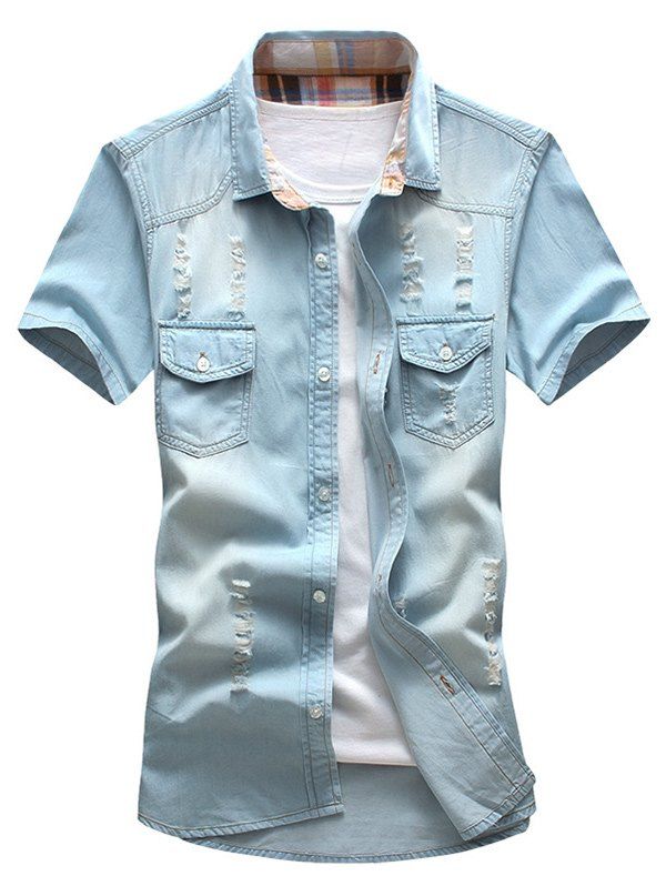 DDLmax Men Vintage Leopard Print Button Down Long Sleeve Cotton Casual Shirt