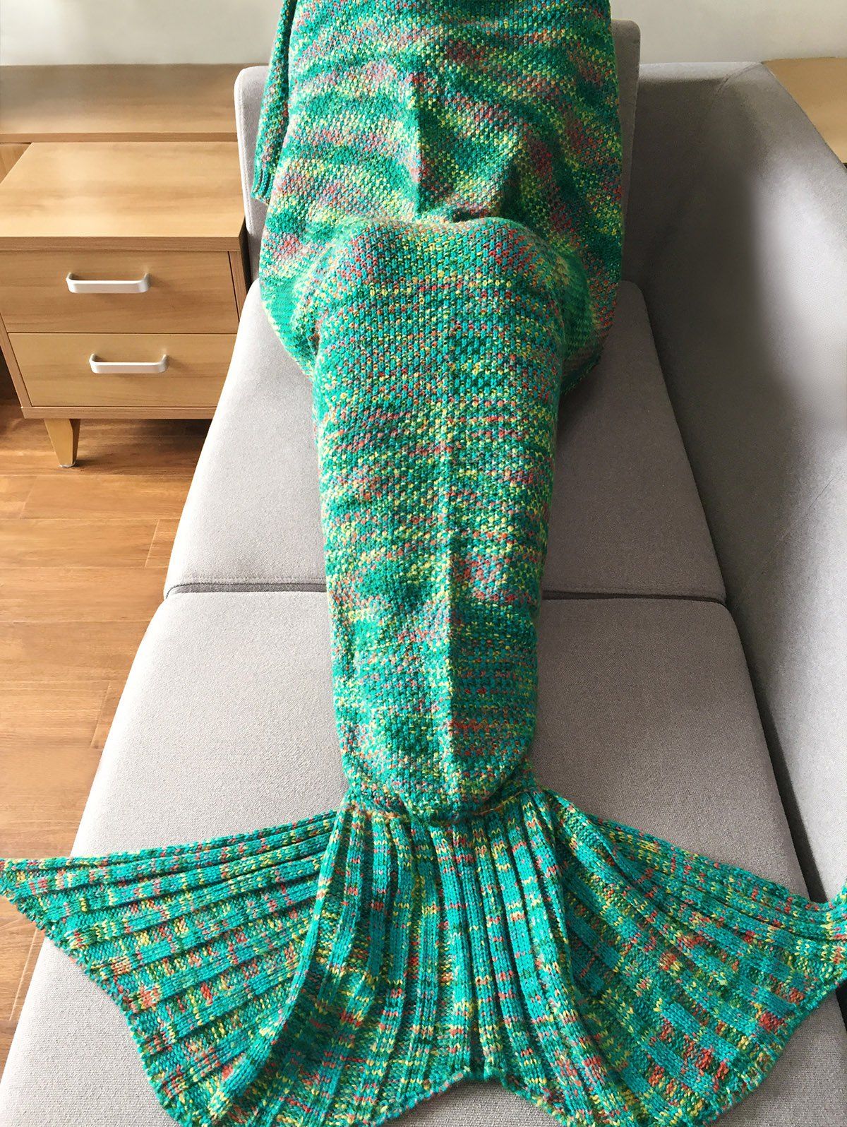2018 Super Soft Crochet Knitted Fashion Mermaid Tail Shape Blanket For