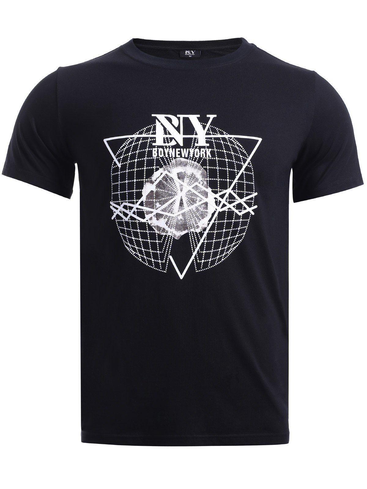 

BoyNewYork 3D Geometric Pattern T-Shirt, Black