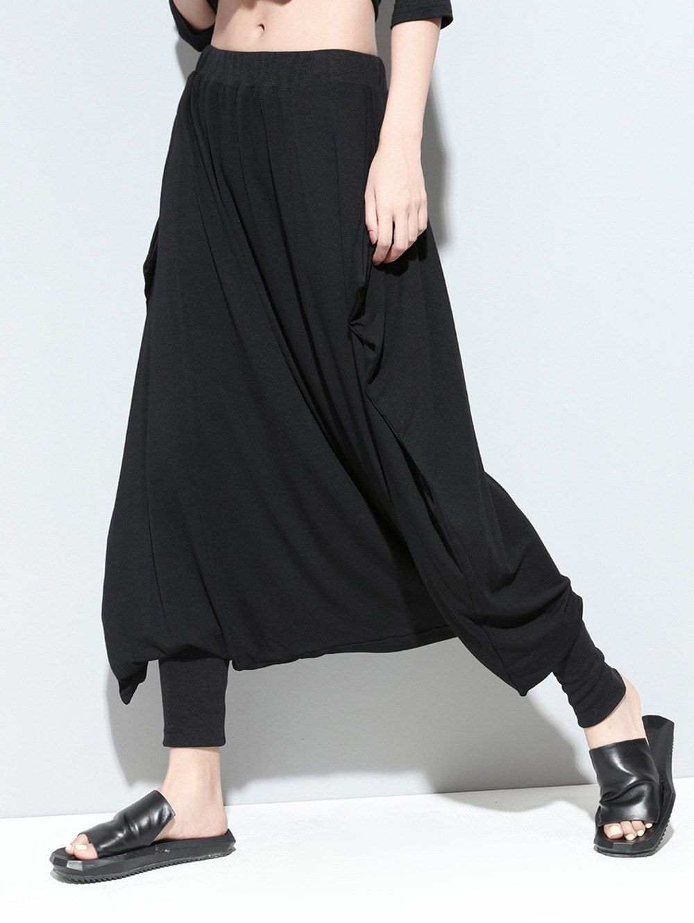 [17% OFF] 2020 Solid Color Baggy Pants In BLACK | DressLily